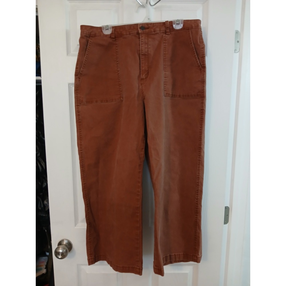 Universal Thread Womens Pants High Rise Wide Leg Orange Rust Jeans Size 16